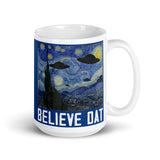 Believe Dat (Painting) White glossy mug