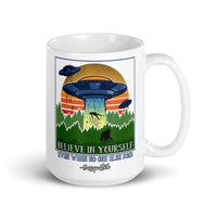 Believe in Yourself (Sasquatch) White glossy mug