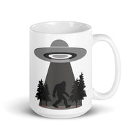 Bigfoot Abduction White glossy mug