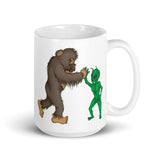 Cryptid High Five White glossy mug