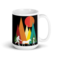 Cryptid Trail White glossy mug