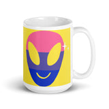 Happy Alien White glossy mug