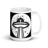 Alien UFO White glossy mug