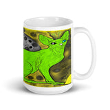 Alien Cat White glossy mug