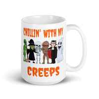 Chillin' with my Creeps White glossy mug