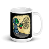 Alien Graffiti White glossy mug