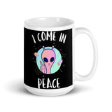 I Come in Peace 3 White glossy mug