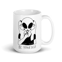 Be Yourself (Alien) White glossy mug