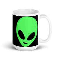 Alien Heads White glossy mug