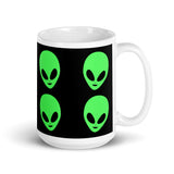 Alien Heads 2 White glossy mug