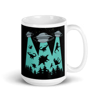 Dino Abduction 1 White glossy mug