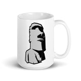 Easter Island Moai White glossy mug