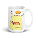 Bacon Abduction 3 White glossy mug