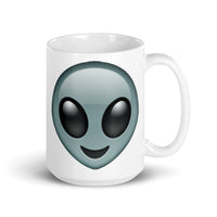 Alien Face White glossy mug