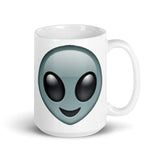 Alien Face White glossy mug