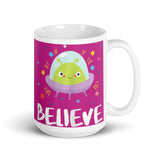 Believe (Alien) White glossy mug