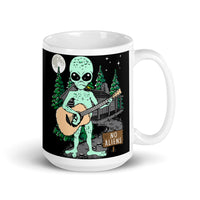 No Aliens White glossy mug