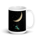 Alien Moon Swing White glossy mug