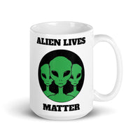 Alien Lives Matter White glossy mug