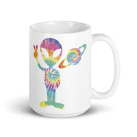 Alien Tie-dye White glossy mug