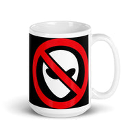 No Aliens White glossy mug