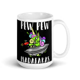 Pew Pew (UFO Unicorn) White glossy mug