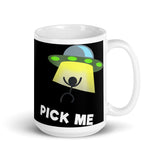 Pick Me (UFO) White glossy mug