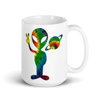 Tie-Dye Alien 2 White glossy mug