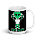 I Come in Peace Alien White glossy mug