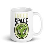 I Need Space White glossy mug