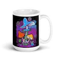 Alien Mushrooms 3 White glossy mug