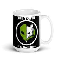 The Truth (Alien Cat) White glossy mug