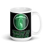 Take Me to Area 51 White glossy mug