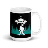 Bigfoot Alien Abduction White glossy mug