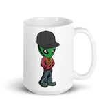 Alien Gangsta White glossy mug