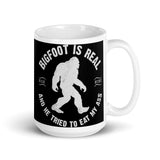 Bigfoot is Real White glossy mug