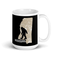 Bigfoot Mississippi White glossy mug