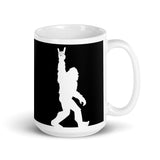 Bigfoot Rocks White glossy mug