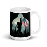 American Bigfoot White glossy mug