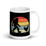 Bigfoot Walking Chicken White glossy mug