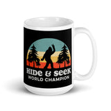 Bigfoot Hide & Seek World Champion White glossy mug