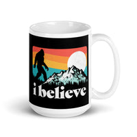 I Believe Bigfoot White glossy mug