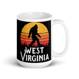 West Virginia Bigfoot White glossy mug