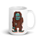 Zombie Bigfoot White glossy mug