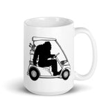 Bigfoot Golfer White glossy mug