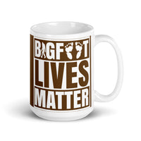 Bigfoot Lives Matter White glossy mug