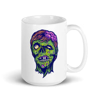 Vintage Zombie Head White glossy mug