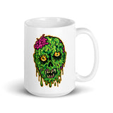 Melting Zombie Head White glossy mug