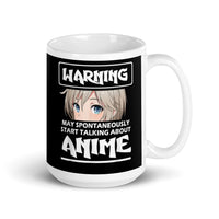 Talking About Anime White glossy mug