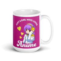 Just a Girl Who Loves Anime White glossy mug